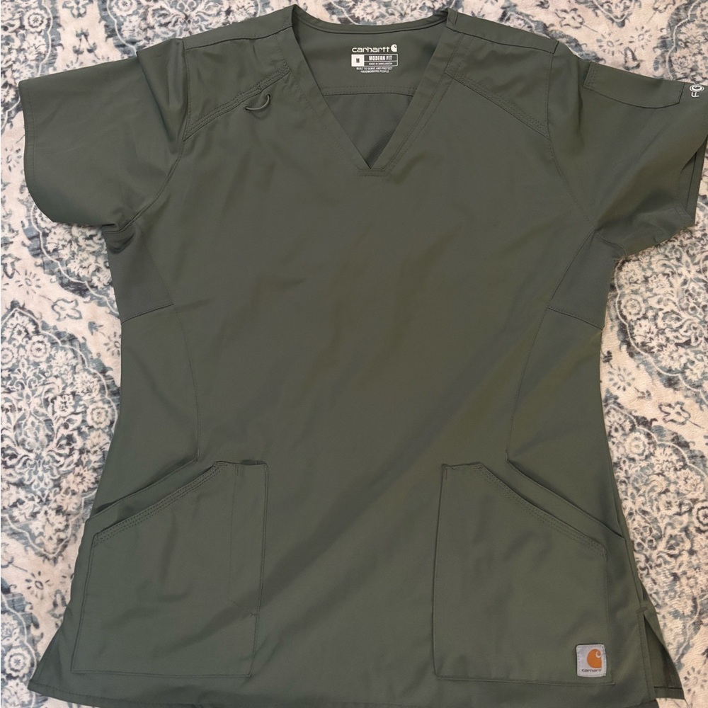 Carhartt Dark Green Scrub Top